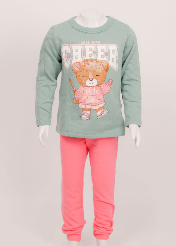Conjunto Infantil Feminino Blusão e Calça Jogger Moletom Brandili