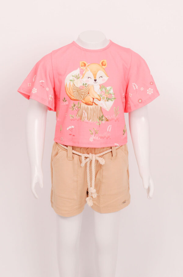 Conjunto Infantil Feminino Blusa Boxy e Short INFANTI
