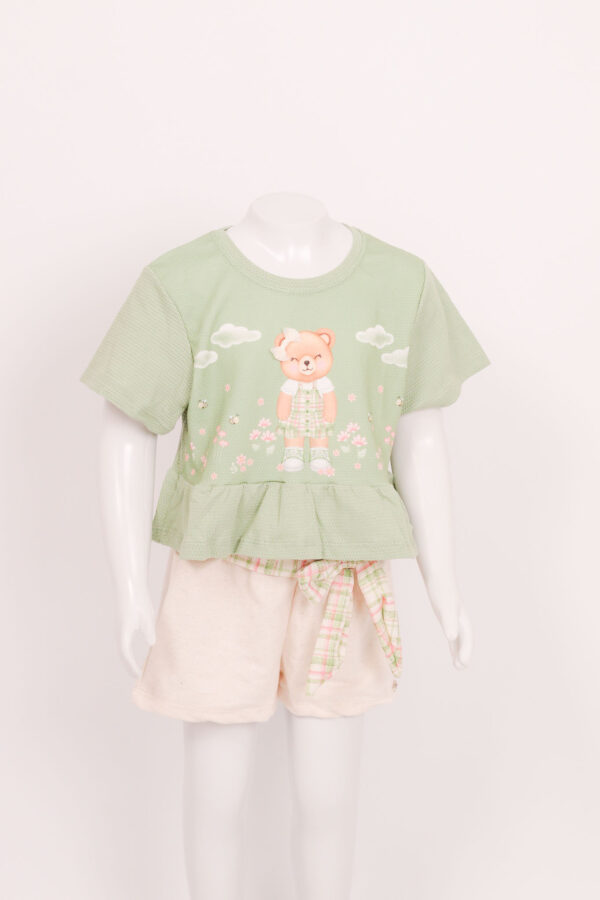 Conjunto Infantil Feminino Blusa Boxy Over e Short Infanti