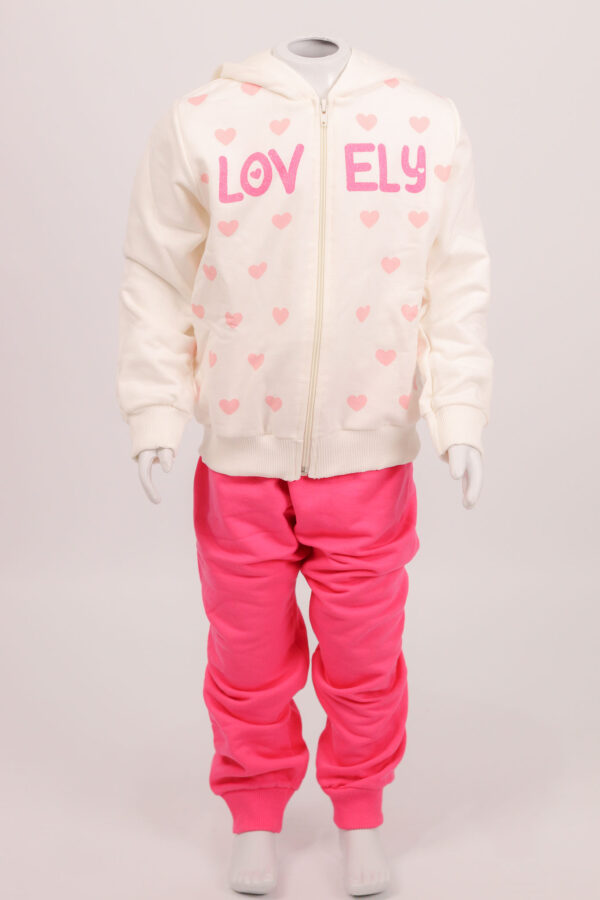 Conjunto infantil feminino jaqueta com capuz e calça Rovite