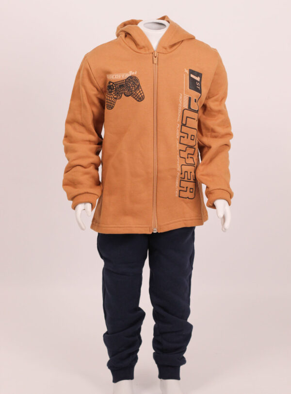 Conjunto infantil masculino jaqueta e calça jogger moletom Brandili